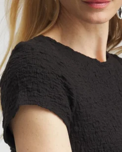 Textured Cap Sleeve Tee