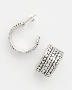 Textured Huggie Hoop Earrings