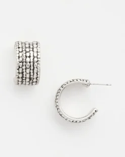 Textured Huggie Hoop Earrings