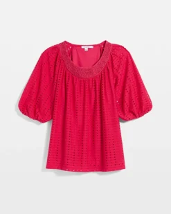 Textured Jacquard Peasant Tee