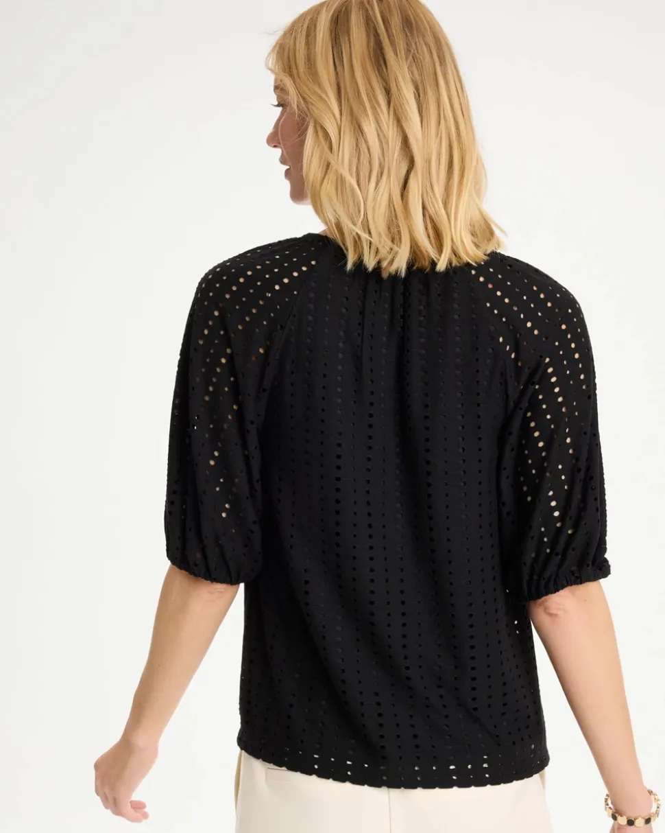 Textured Jacquard Peasant Tee