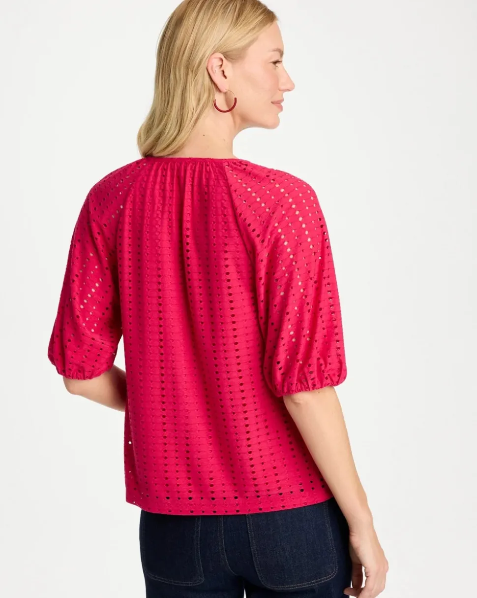 Textured Jacquard Peasant Tee