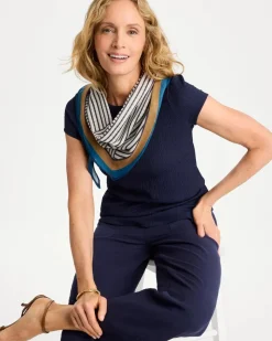 Textured Knit Cap Sleeve Tee