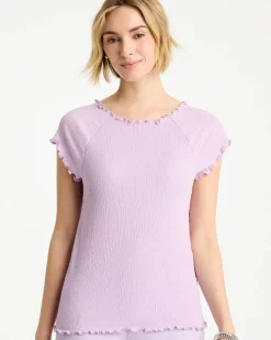 Textured Knit Lettuce Raglan Tee