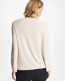 Textured Long Sleeve Cowlneck Tee