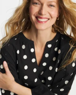 Textured Polka Dot Blouse
