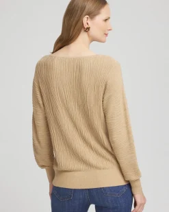 Textured Zebra Print Dolman Sleeve Sweater