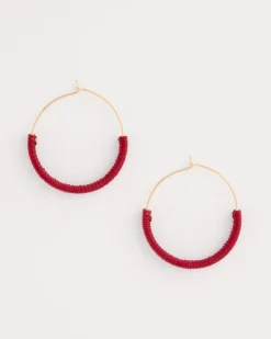 Thread Wrapped Hoop Earrings