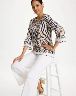Tiger Linen Crochet Lace Tee