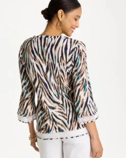 Tiger Linen Crochet Lace Tee
