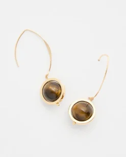Tiger’s Eye Threader Earrings