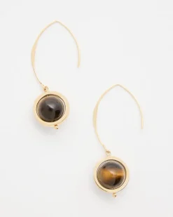 Tiger’s Eye Threader Earrings