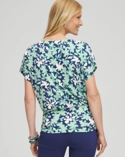 Touch of Cool™ Floral Banded Hem Top