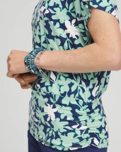 Touch of Cool™ Floral Banded Hem Top