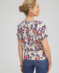 Touch of Cool™ Floral Banded Hem Top