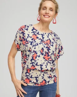 Touch of Cool™ Floral Banded Hem Top