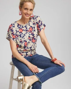 Touch of Cool™ Floral Banded Hem Top