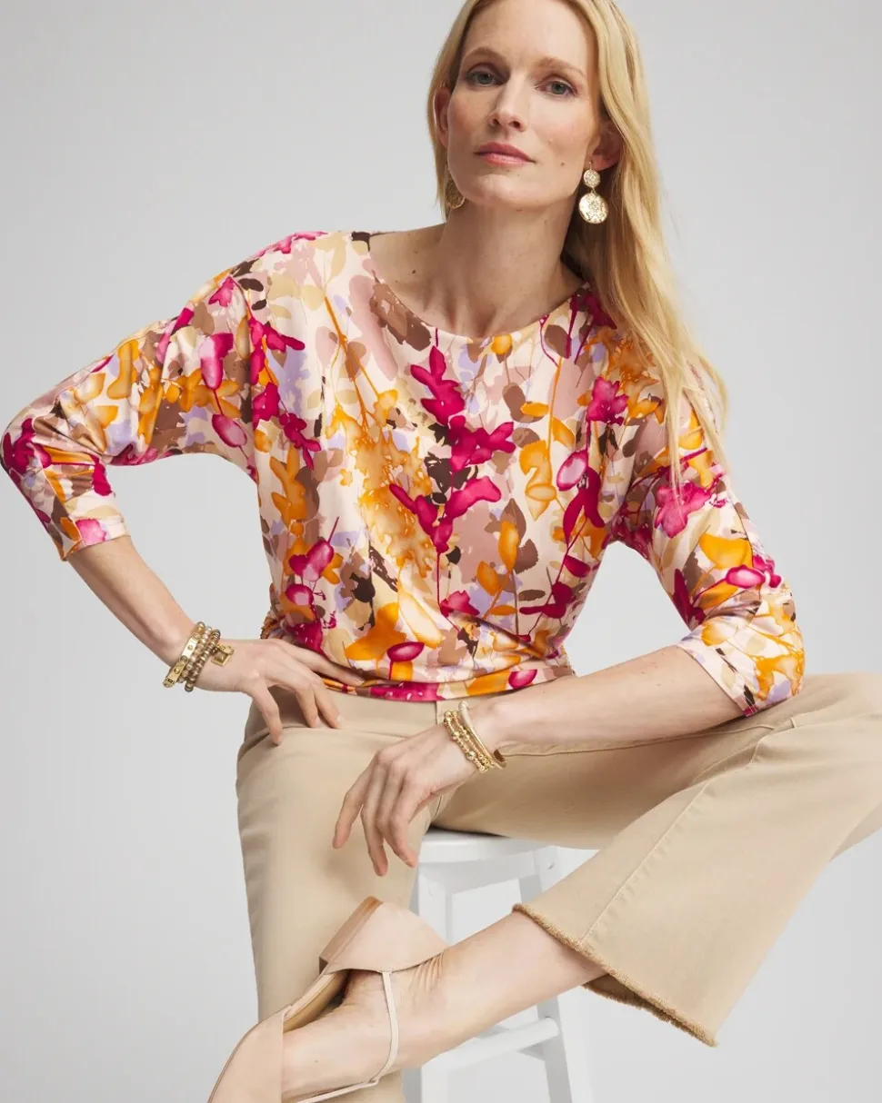Touch of Cool™ Floral Banded-Hem Top