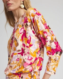 Touch of Cool™ Floral Banded-Hem Top