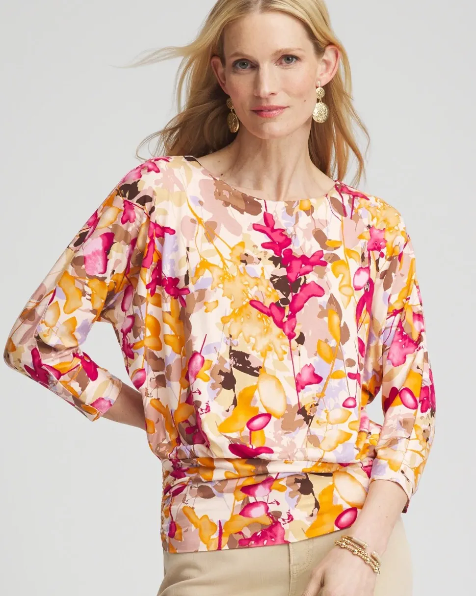 Touch of Cool™ Floral Banded-Hem Top