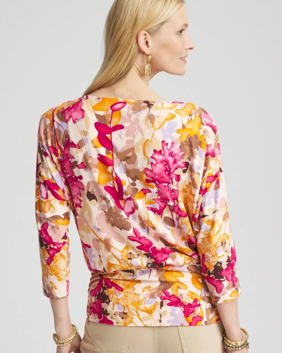 Touch of Cool™ Floral Banded-Hem Top
