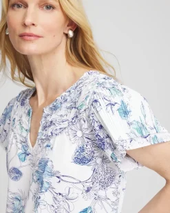 Touch of Cool™ Floral Flutter Sleeve Tee
