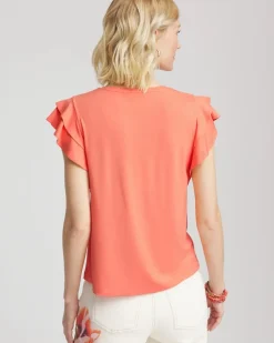 Touch of Cool™ Flutter Sleeve Tee