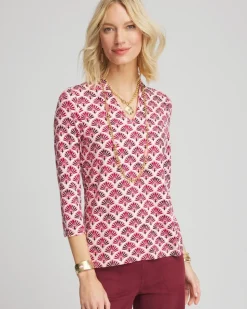Touch of Cool™ Geo 3/4-Sleeve Tee