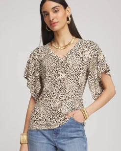 Touch of Cool™ Handkerchief-Sleeve V-Neck Tee