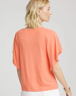 Touch of Cool™ Handkerchief-Sleeve V-Neck Tee