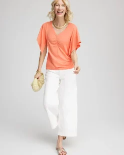 Touch of Cool™ Handkerchief-Sleeve V-Neck Tee
