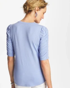 Touch of Cool™ Ruched Sleeve Knit Tee