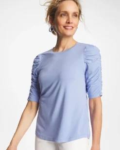 Touch of Cool™ Ruched Sleeve Knit Tee