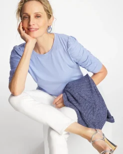 Touch of Cool™ Ruched Sleeve Knit Tee