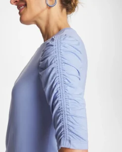 Touch of Cool™ Ruched Sleeve Knit Tee