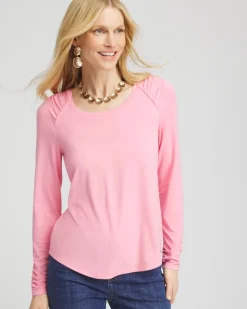 Touch of Cool™ Shirred Shoulder Tee