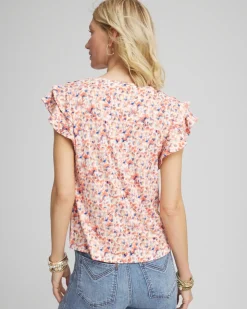 Touch of Cool™ Tiered Flutter Sleeved Tee
