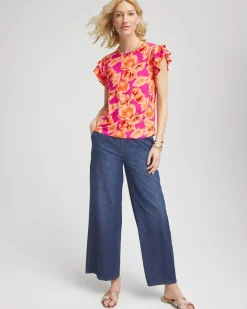 Touch of Cool™ Tropical Flutter Sleeve Tee
