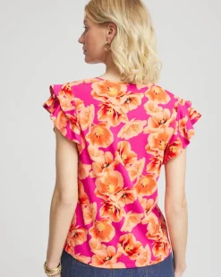 Touch of Cool™ Tropical Flutter Sleeve Tee