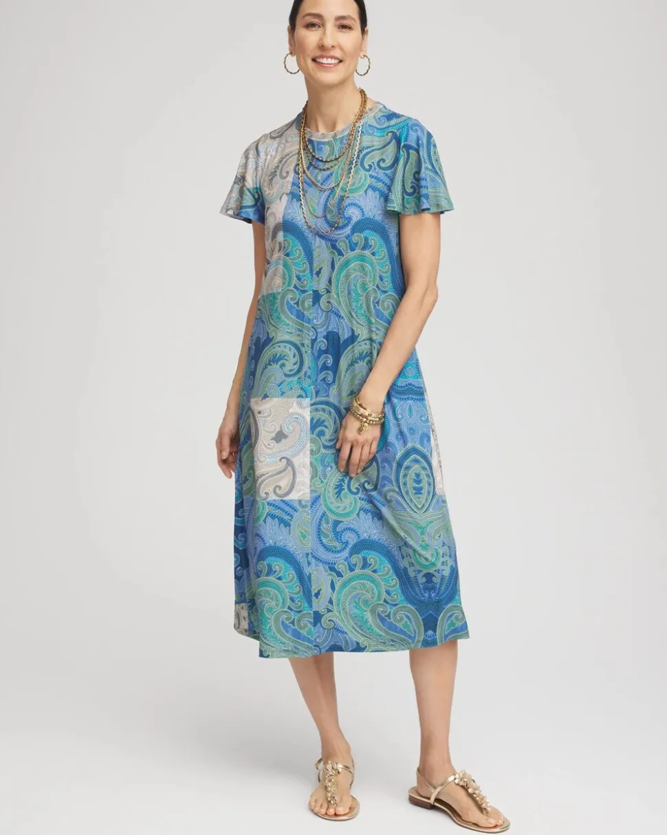 Trapunto Midi Jersey-Knit Dress