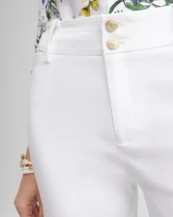 Trapunto Straight Leg Cropped Pants