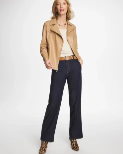 Trapunto Wide-Leg High-Rise Jeans