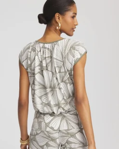 Travelers™ Abstract Leaf Print Knit Top