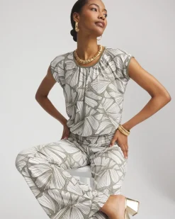 Travelers™ Abstract Leaf Print Knit Top
