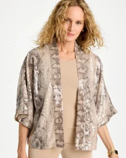 Travelers™ Collection Sequin Animal Print Kimono