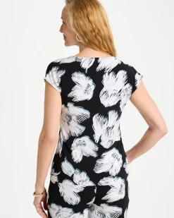 Travelers™ Knit Abstract Floral Asymmetrical Top