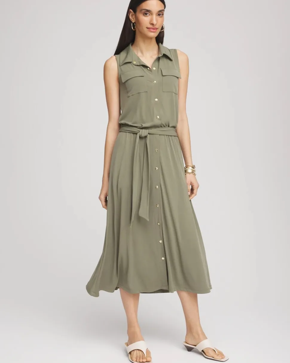 Travelers™ Knit Sleeveless Shirtdress