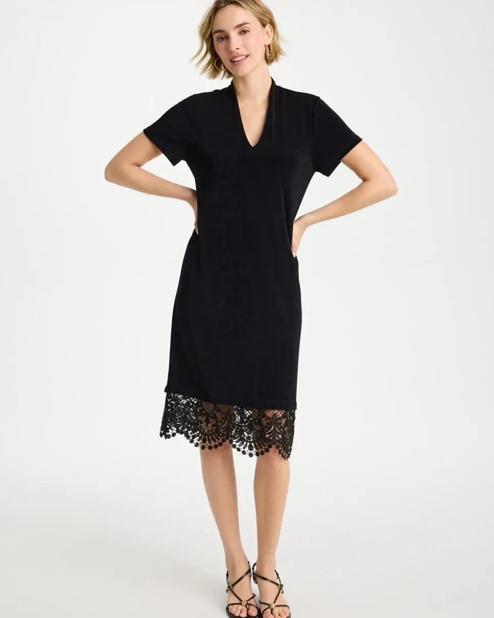 Travelers™ Lace Hem V-Neck Dress