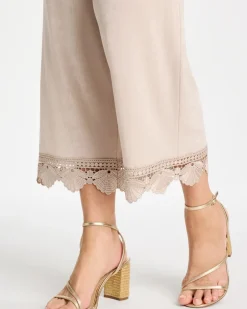 Travelers™ Lace Trim Cropped Pants
