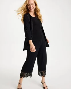 Travelers™ Lace Trim Cropped Pants